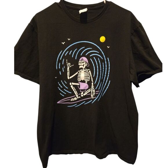 SURF SKELETON T Shirt VINTAGE  Surf or Die dude Size XL - Picture 1 of 4